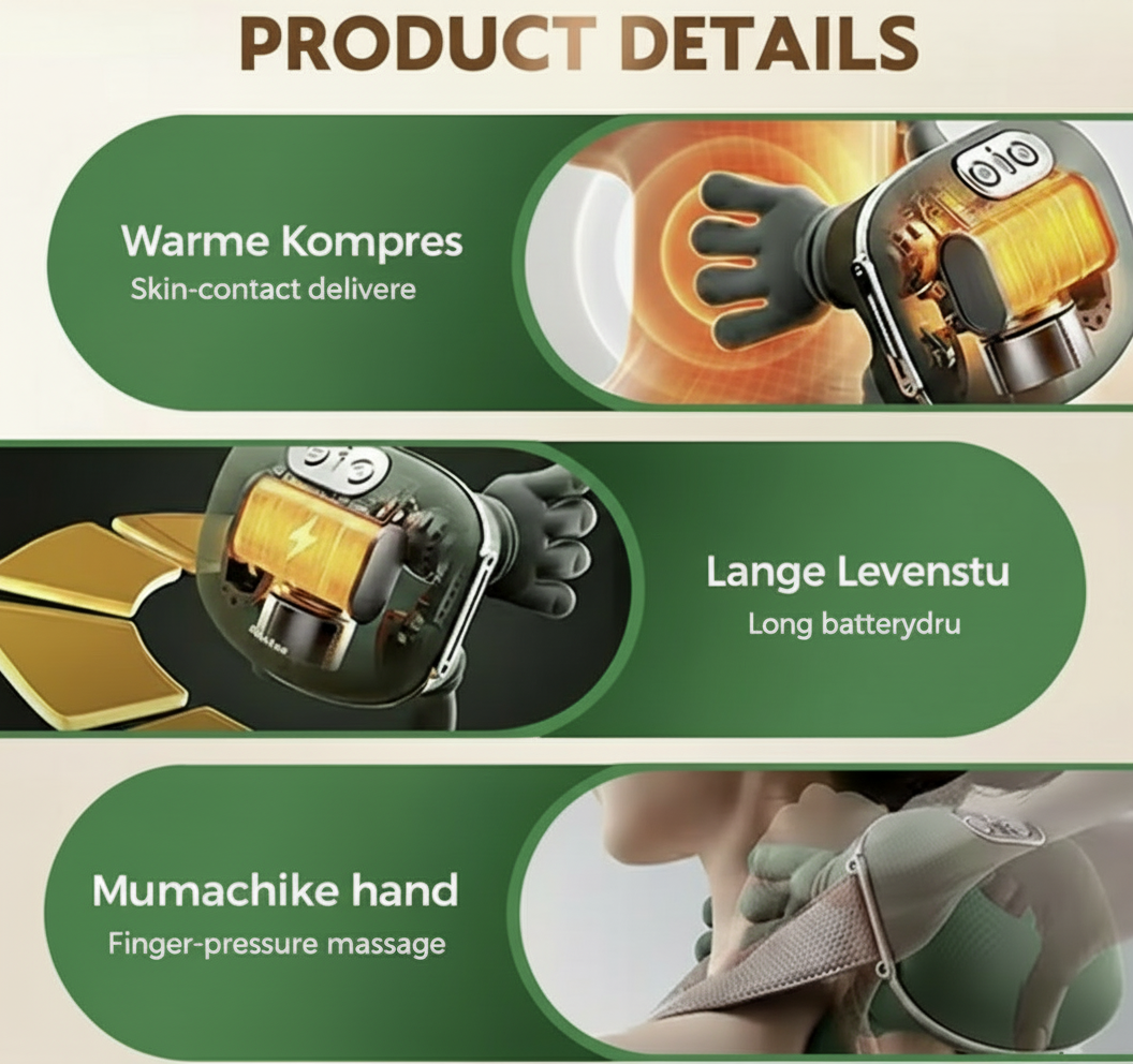 Siaasoo™ – Intelligente Shiatsu Massager met Ergonomische Vingertechnologie